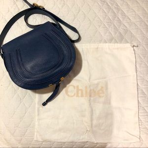 CHLOE Royal Navy Medium Marcie Crossbody Bag